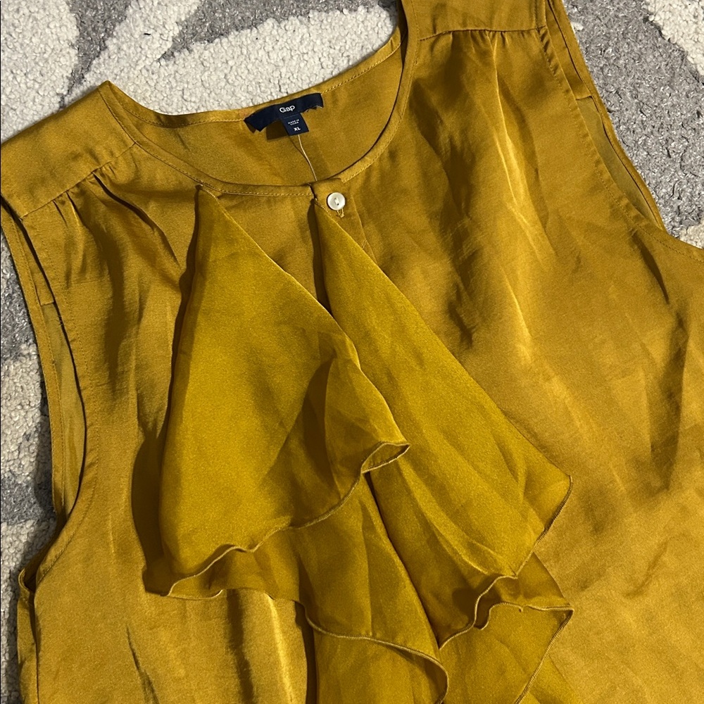 GAP Mustard Ruffle Blouse - Picture 2 of 3